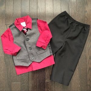 Perry Ellis 4 Piece Vest Suit Set 18 months